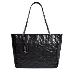 Saint Laurent Large Niki Crinkled Quilted Leather